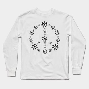 Peace Symbol Flowers Long Sleeve T-Shirt